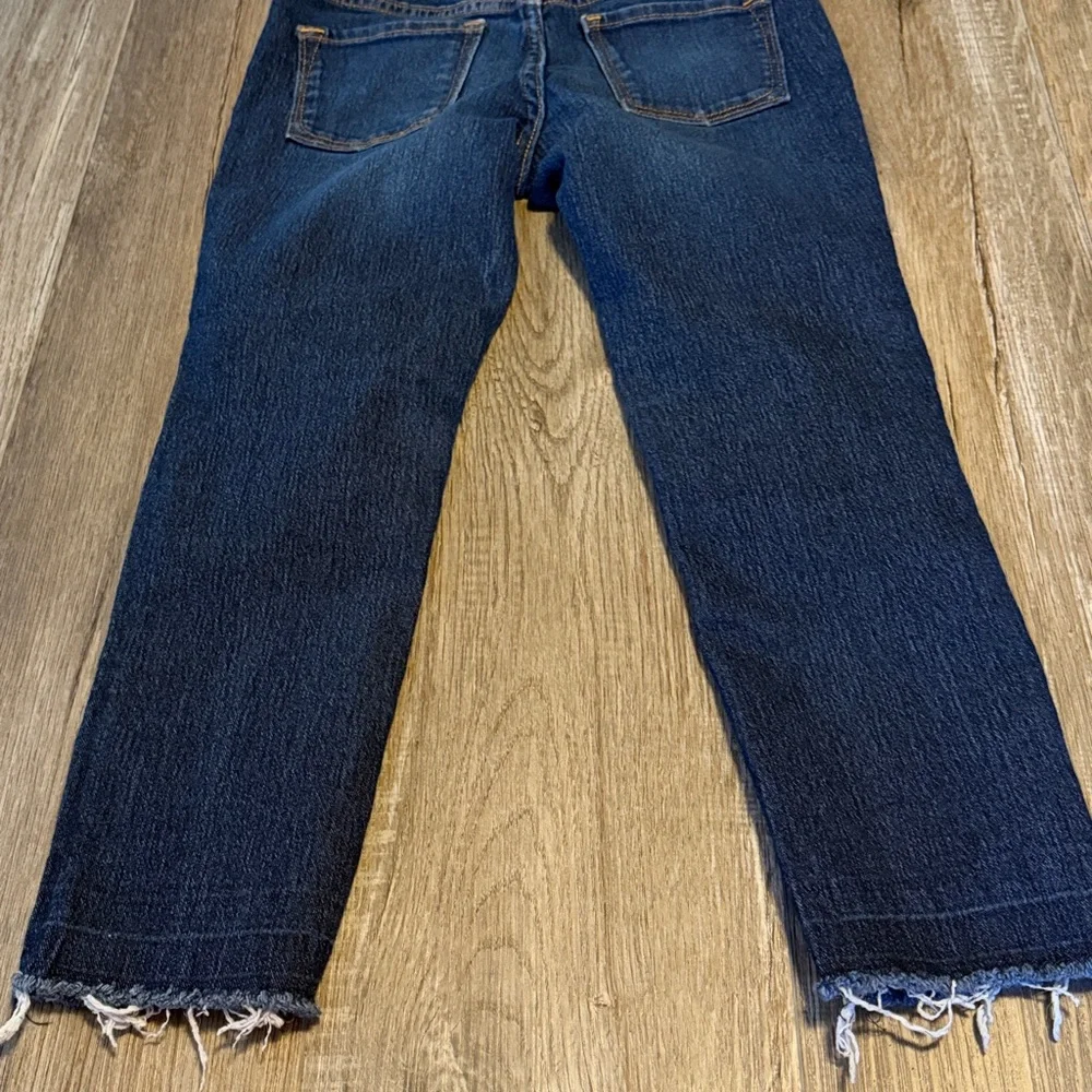 Old Navy Dark Blue Cropped Raw-Hem Jeans